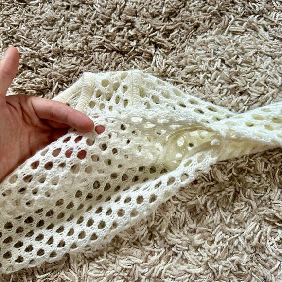 Sexy Blue Blush Knit White Custom Crop Top Women’s Size M - Picture 4 of 6